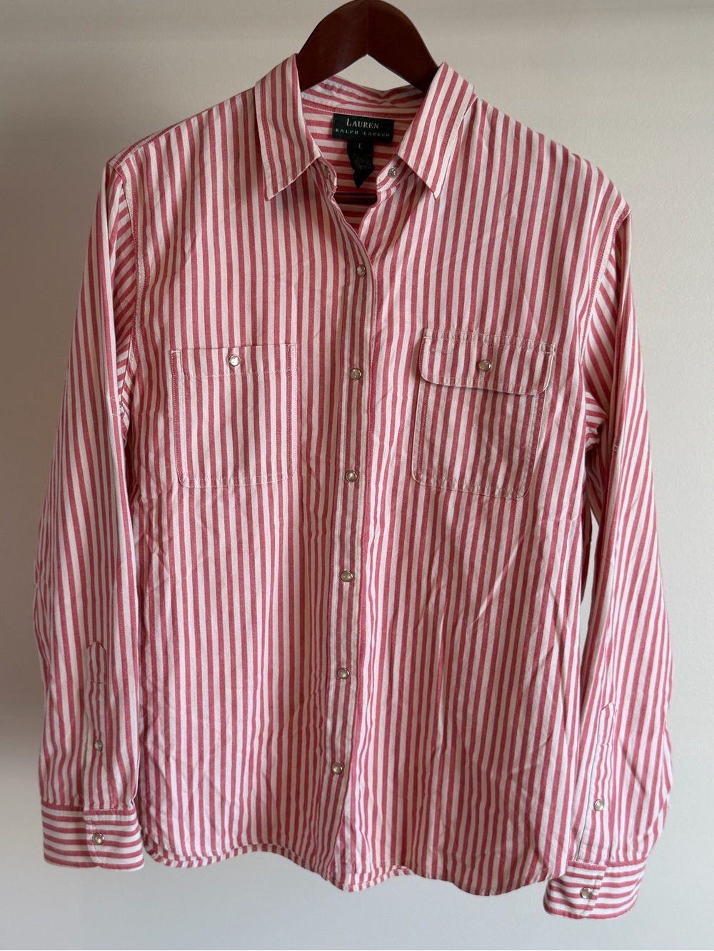 Lauren Ralph Lauren Red & White Striped women’s Button-Up Shirt